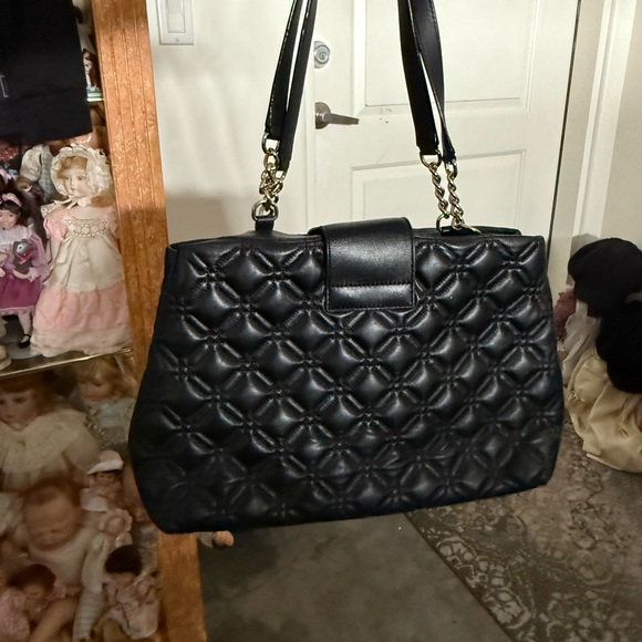 Kate Spade Elena Astor Court Black Quilted Leather Satchel/Shoulder Bag/Tote - Picture 3 of 9